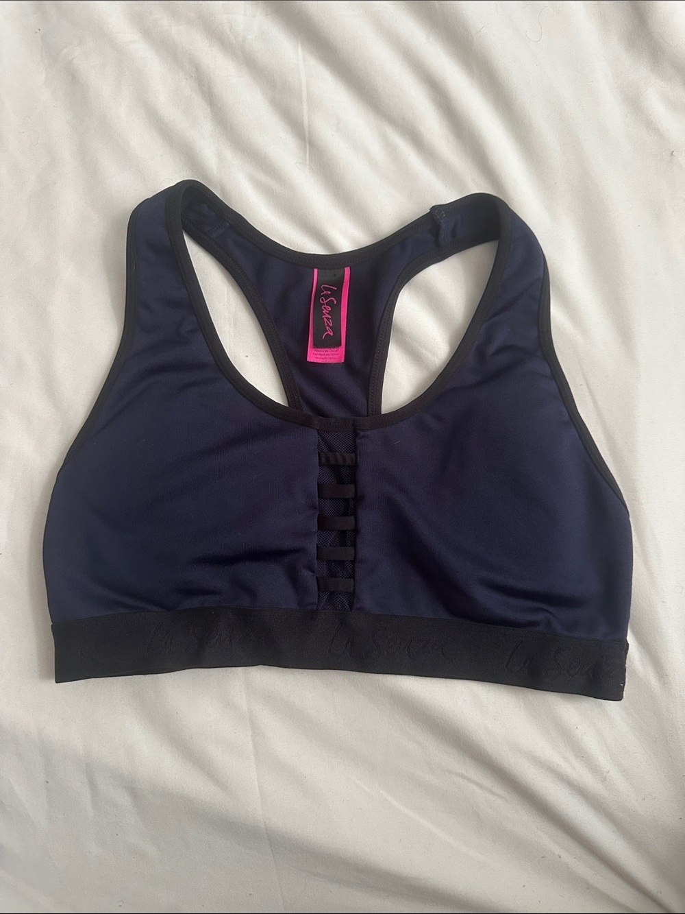La SENZA Navy & Black Ladder-Front Racerback Sports Bra